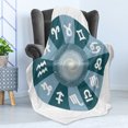 thumbnail image 4 of Zodiac Soft Flannel Fleece Throw Blanket, Illustration with Signs Set and Outer Space Universe Star Galaxy Cosmos Theme Design, Cozy Plush for Indoor and Outdoor Use, 50" x 70", Green, by Ambesonne, 4 of 5