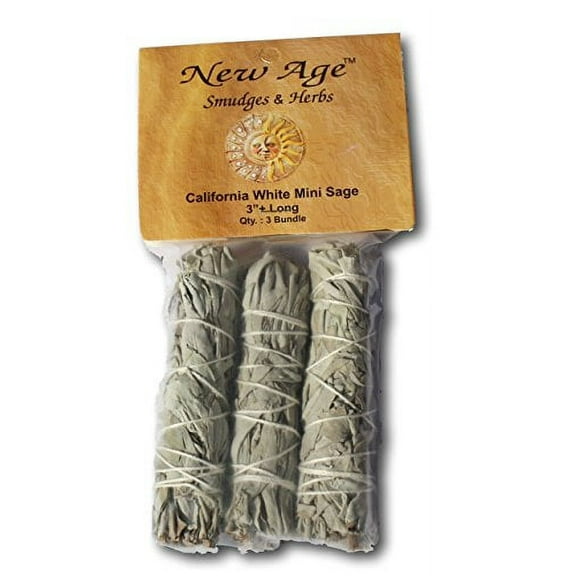 NewAge Smudges and Herbs MCWS3 California Mini Sage Wands, 4-Inch, Pack of 3,...
