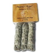 NewAge Smudges and Herbs MCWS3 California Mini Sage Wands, 4-Inch, Pack of 3,...