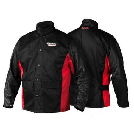 Lincoln Electric K2987 Shadow Grain Leather Sleeve Welding Jacket, Medium