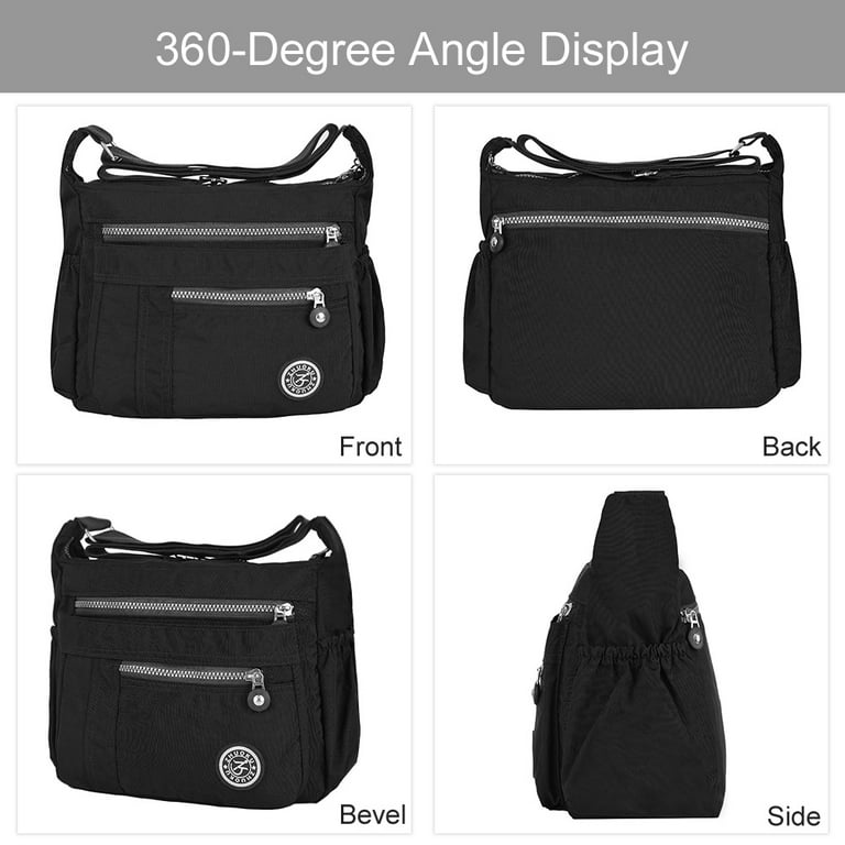 Small Crossbody Bag - LT - Black-Sky Blue - Premium Nylon