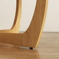 thumbnail image 2 of Round Wood Coffee Table with Handmade Rattan Top, Solid Circle Wooden Center Table with Curved Legs, Farmhouse Cocktail Table for Living Room, Light Brown 32.28" x 18", 2 of 9