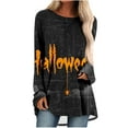 thumbnail image 2 of Pulls Pulls pulls Décontractés Vêtements Mode d'Automne 2023 Femmes Casual Manches Longues Col Rond Tops Chemisier Halloween Imprimé, 2 of 5