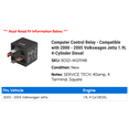 thumbnail image 2 of Computer Control Relay - Compatible with 2000 - 2005 Volkswagen Jetta 1.9L 4-Cylinder Diesel 2001 2002 2003 2004, 2 of 2