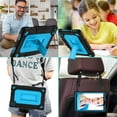 thumbnail image 6 of for TCL Tab 8 V/Tab 8 SE (6048E) Tablet Case Soft Silicone Rubber Heavy Duty Hybrid Had Back Shell Protection Shockproof Kids Friendly with Built in Stand Shoulder Strap (Black+Blue), 6 of 7