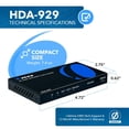 thumbnail image 4 of OREI eARC 4K 60Hz Extractor de audio, extraer Dolby Atmos Convert Barra de sonido 18G HDMI 2.0 ARC S, 4 of 9