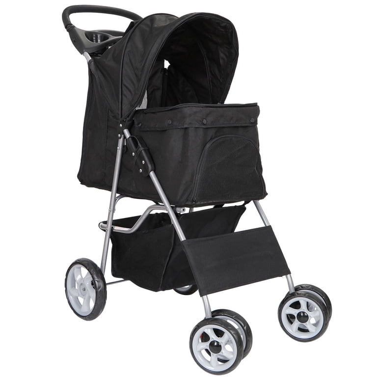 ZenStyle Foldable Dog Stroller with Detachable Carrier, Black photo 1