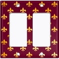 thumbnail image 6 of Metal Light Switch Plate Cover Elegant Yellow Tufted Rose Burgundy Damask DAM082, 6 of 13