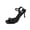 Exquisite Shoes - A01 Black, variant on Heels for Women Open Toe Strappy Stiletto Sandals Patent Faux Leather Ankle Strap with Rhinestone Buckle Elegant Evening Party Dress Shoes
