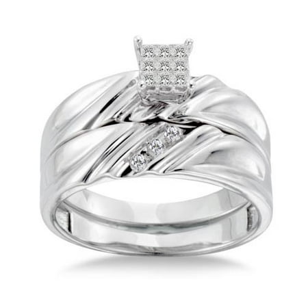 1/5 Carat Princess-Cut Cluster Bridal Set