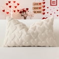 thumbnail image 2 of Valentines Throw Pillow Cover Set of 1 Love Heart Cushion Cover for Sofa Lumbar Romantic Soft Plush Short Wool Velvet Pillowcase Holiday Festivals Decor, 2 of 9