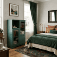 thumbnail image 5 of Leumius Sideboard Cabinet with Storage,Buffet Cabinet with Glass Doors & Drawer,Open Storage Cabinet for Living room,Green, 5 of 8