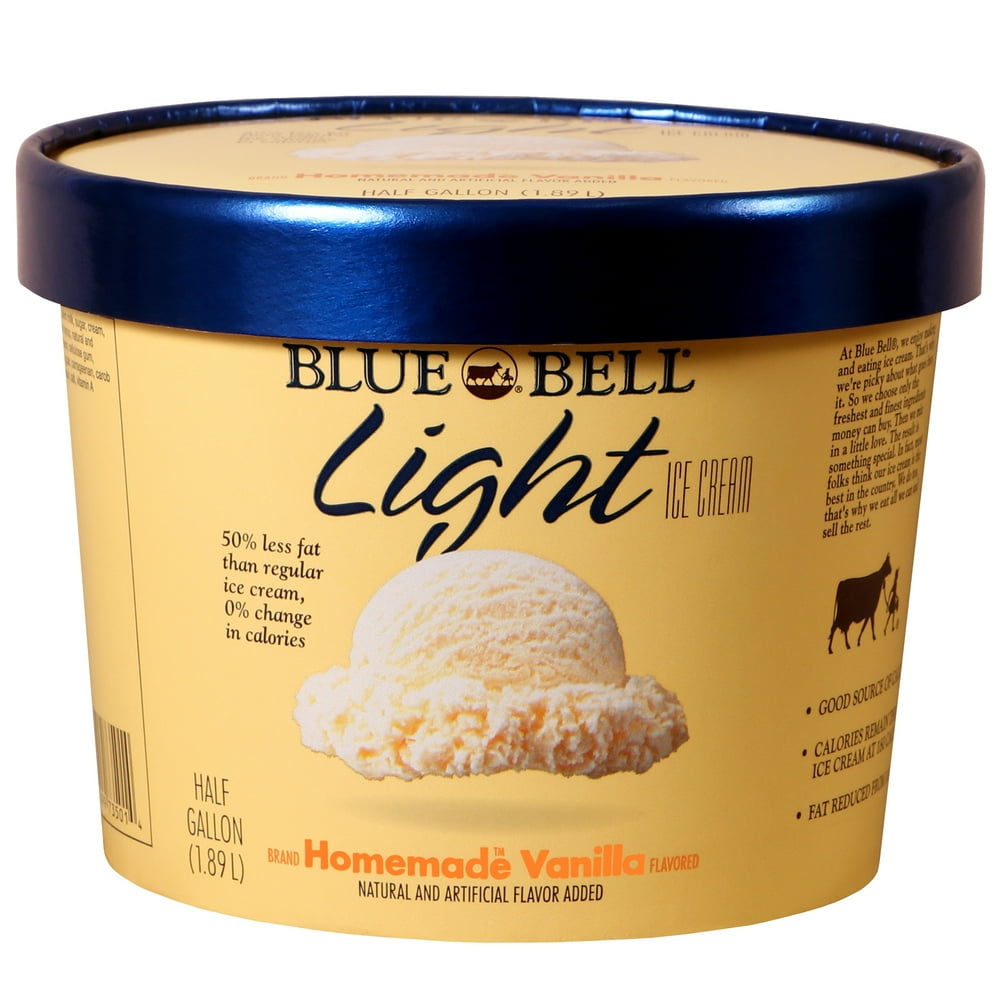 Blue Bell Light, Homemade Vanilla Ice Cream, 64 oz - Walmart.com