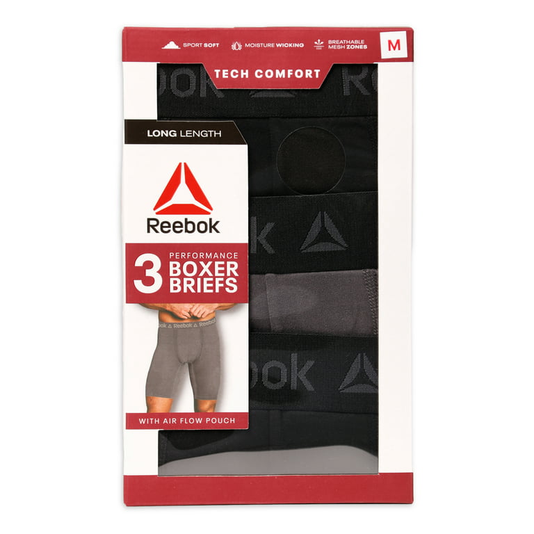 Reebok Tech Comfort Long Boxer Brief Underwear, 9 inch, Pack - Walmart.com