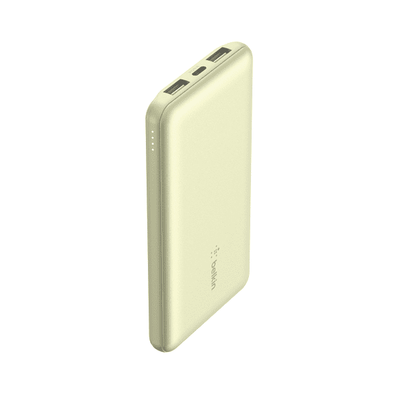Belkin USB-C Portable Charger Power Bank, 10,000 mAh with 1 USB-C Port and 2 USB-A Ports for up to 15W Charging for iPhone 14 Pro, 14 Pro Max, AirPods, iPad, Galaxy S23, S23+, Ultra - Yellow, Belkin Power Bank, BoostCharge USB-C Portable Charger 10k w/ 1 USB-C Port and 2 USB-A Ports with USB-A to USB-C Cable for iPhone 16, 16 Plus, 16 Pro, 16 Pro Max, Samsung Galaxy S24, & More - Yellow