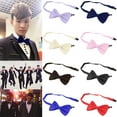 thumbnail image 3 of Men's Formal Solid Color Tuxedo Classic Red Bowtie Wedding Party Satin Bow Tie ,red,, 3 of 8