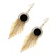 thumbnail image 3 of Moluckfu Pendientes Redondos Dorados Con Tassel Largo Estilo Vintage Para Ocasiones Especiales, 3 of 8