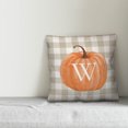 thumbnail image 3 of Creative Products Harvest Pumpkin Buffalo Check Plaid Monogram 18x18 Spun Poly Pillow, 3 of 3