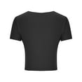thumbnail image 7 of Elvqul Womens Pullover Blouses Plus Size Plain Shirts Summer Tunic Crew Neck Tops for Juniors Black, 7 of 7