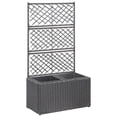 thumbnail image 5 of vidaXL Trellis Raised Bed with 3 Pots Poly Rattan Box Black/Brown Multi Sizes, 5 of 49