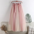 thumbnail image 4 of Tanhomme Women Tulle Skirts Layered Tutu Skirt Midi Length Elastic High Waist A Line Skirt Women's A Line Tulle Party Dinner Tutu Skirt Brown Stretchy High Waisted Flared Skirt, 4 of 7