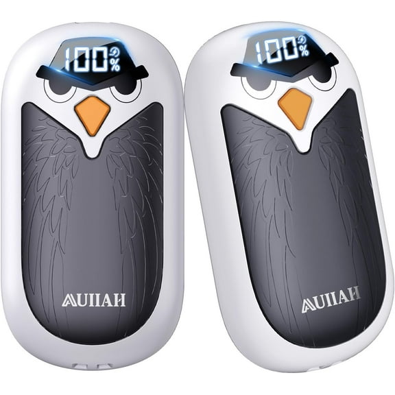 Hand Warmers Rechargeable 2 Pack with LED Display,4 Heat Settings & Fast Heating,Portable Electric Hand Warmers for Camping,Hunting,Commuting,Gift for Men Women