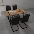 thumbnail image 2 of Industrial Farmhouse Dining Table Set with 4 Ergonomic High-Back PU Chairs, Rectangular MDF Tabletop & Black Metal Legs, Modern Kitchen Dining Furniture, Quick Assembly, 2 of 9