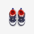 thumbnail image 4 of Nike Court Borough Low Recraft Baby/Toddler Shoes DV5458-401, Midnight Navy/Team Orange/Light Silver Size 2, 4 of 6