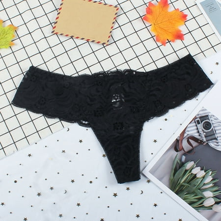 

2PC Seamless Underwear For Women Panties For Women Lace Panty With Cross Front Detail Crochet Lace Lace Up Panty Sexy Hollow Out Underwear