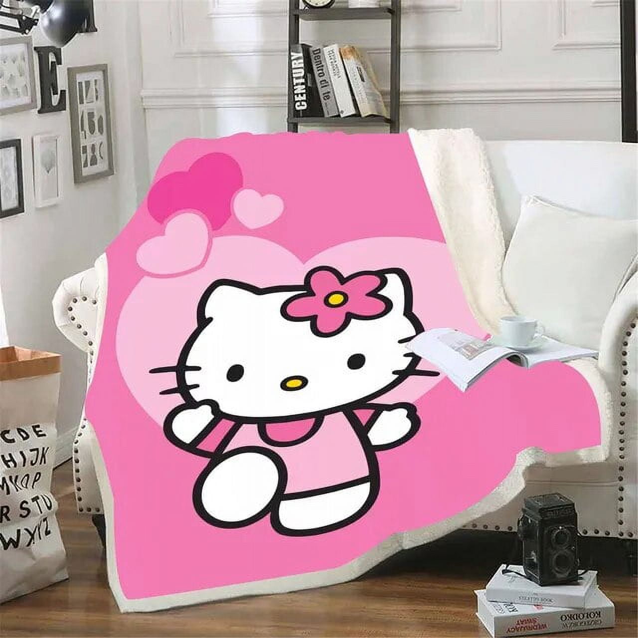 Hello Kitty Blankets Weighted Fluffy Stitch King Size and Throws Plush Children Printed Coral Fleece Fabric Kawaii Picnic