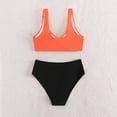 thumbnail image 5 of Minjewel Women's Printed Tie Side Two Piece Bikini Set, Sexy Bathing Suit with Removable Bra Pads, No Underwire,Saffron M, 5 of 7