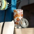 thumbnail image 3 of 20oz Tumblers Fall Pumpkins Leaves Pattern Stainless Steel Vacuum Insulated Double Wall Travel Tumbler Cups Mug with Lid and Straw,Cleaning Brush for Cold & Hot Drinks, 3 of 7