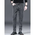 thumbnail image 2 of Pantalones vaqueros ajustados para hombre, pantalones vaqueros clásicos para hombre, pantalones ajustados rectos, ropa de trabajo, pitillo negros, tendencia de moda 2024, suave, nuevo en, 2 of 5