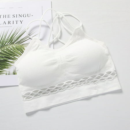 

QWERTYU Bralettes for Women Bralette Wireless Bra Wireless Comfortable Bra White M