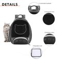 thumbnail image 2 of Mochila para gatos Mochila de viaje con diseño de apertura frontal para uso en exteriores (negro), 2 of 5