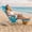 Green&blue Stripe, variant on WILDYEE 2pcs Double Camping Chair，Beach Chairs with Cup Holder Heavy Duty Folding Loveseat for Outside Lawn Patio (Blue Stripe)
