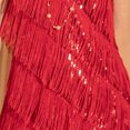 thumbnail image 3 of Vestido Suspendido Vestido de tirantes de espagueti para mujer Vestido de fiesta con flecos de borlas de lentejuelas (Rojo M) Ygjytge para Mujer Rojo T M, 3 of 6