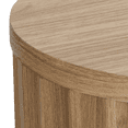 thumbnail image 4 of Bouclair Table Basse Ronde en Bois Nervuré en Chêne avec Tablette, 4 of 4