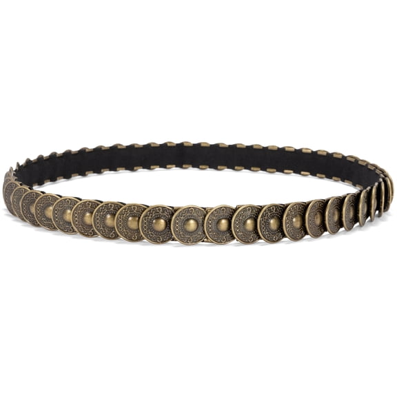 Punplita Women's  Chain Belt Boho Western Disc Belt for Women Elastic Waist Belts for Dresses