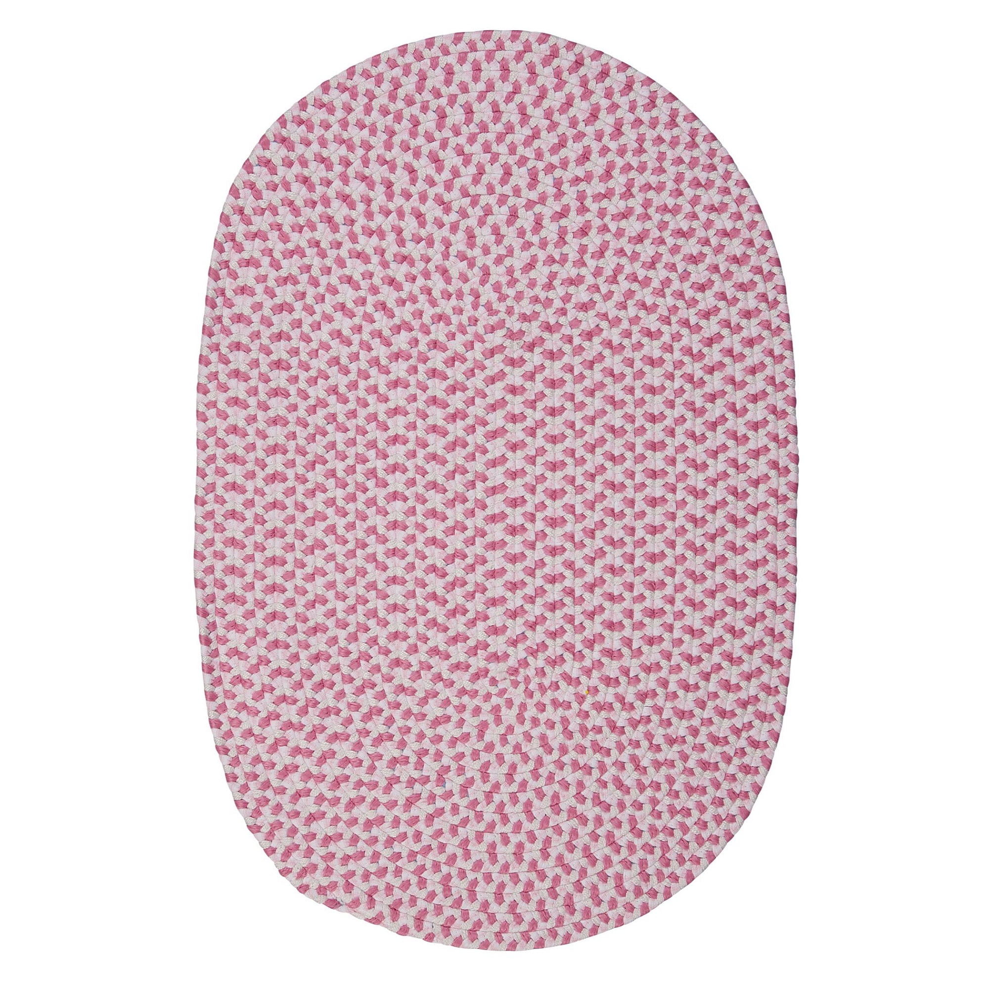 8' x 10' Passion Pink Oval Braided Area Throw Rug