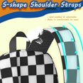 thumbnail image 5 of Black and White Checkered Pattern 17" School Backpacks for Teens,Waterproof Oxford Fabric,S-Shape Padded Straps for School,Travel,Hiking,Camping, 5 of 6