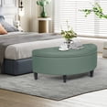 thumbnail image 6 of Homebeez 43.5" Half Moon Storage Ottoman,Button Bedroom Benches for Entryway Living Room, 6 of 7