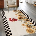 thumbnail image 2 of 4'x6' Area Rugs, Sunflowers Rooster Indoor Outdoor Area Rug for Living Room Bedroom, Farmhouse Vintage Beige Burlap Plaid Washable Bathroom Rugs Kitchen Floor Carpet Mats Home Decor Aesthetic, 2 of 8