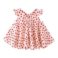 thumbnail image 1 of HBFAGFB Robes pour Filles Petite Enfant Manches Courtes Robe Décontractée Imprimé à Pois Robe Mignonne Rouge Taille 100, 1 of 7