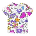 thumbnail image 6 of Virmaxy Boys Girls Cute Printed Shirt Kids Baby Short Sleeve Round Neck Tops Summer Loose Trend Pullover Shirt Purple-1 13 Years, 6 of 7