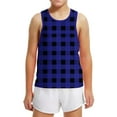 thumbnail image 5 of Maean 3-15 Years Kids Tank Top Plaid Printed Sleeveless Crew Neck Summer Causal Tanks for Boys Girls, 5 of 6