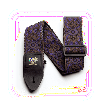 Ernie Ball P04164 Jacquard Design Polypro 2 in. Guitar Strap - Purple Paisley