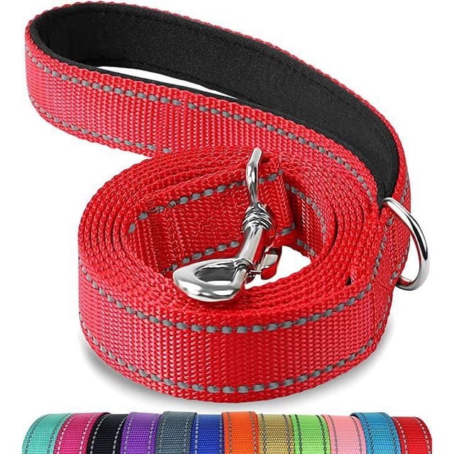 Jinswick Reflective Dog Leash Dog Training Leash Nylon Braided 4ft 5ft 6ft Heavy Duty with D for Large and Medium Dogs Comfortable for Running Training
