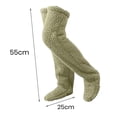 thumbnail image 6 of Tnobhg 1 Pair Winter Floor Socks Thick Double Sided Velvet Solid Color Over-the-knee Length Elastic Anti-slip Warm Cozy Soft Unisex Home Floor Stockings Leg Warmers, 6 of 8