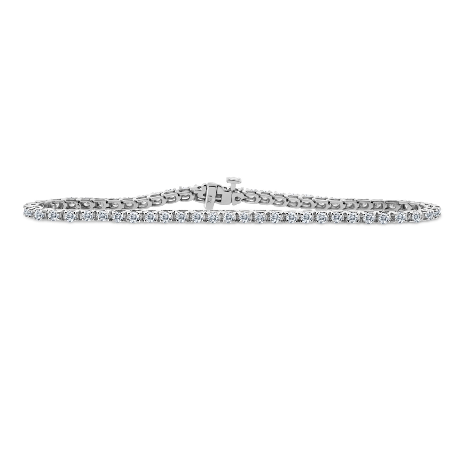 Certified 1.00 Carat TW Women's Natural Diamond Tennis Bracelet in 14k White Gold (G-H Color, I1 Clarity)
